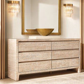 Luxury Design Wyethitalian Italian Travertine 6 drawer Dresser Beige Travertine Side Table Console Tables